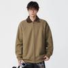 2025 Primavera e Outono Novo Estilo Lapela Solto Cardigã Moletom Masculino Estilo Japonês Retrô Moderno Versátil Casual Casal Preto