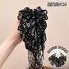 Presilha de rabo de cavalo suave e elegante com laço e fita, presilha de cabelo de alta qualidade para mulheres, presilha tipo tubarão estilo coreano