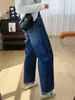 Jeans curvo skinny de cintura alta em Lyocell com elasticidade em quatro direções para mulheres petite no outono, adequado para tipos de corpo em forma de pera