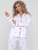 Pijamas Europeos y Americanos de Año Nuevo Transfronterizos para Mujer Otoño e Invierno Camisa de Manga Larga Estampada Roja Pantalones Conjunto de Dos Piezas Ropa para el Hogar