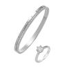 Pulsera Pulsera de Acero Titanio para Mujer Números Romanos Apilada Simple Personalizada Acero Inoxidable Una Fila Diamante Moda Incrustada Pulsera Retro