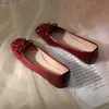 Elegantes Zapatos Planos de Estilo Francés Retro con Lazo para Mujer 2026 Verano Nuevos de Piel Genuina de Boca Baja Suela Suave Zapatos de Noche