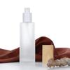 Botella de loción con cubierta de veta de madera, botella portátil de vidrio esmerilado para el cuidado de la piel, botella de cosméticos, muestra de vidrio de base líquida, botella vacía