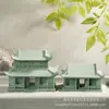 Arquitectura Estilo Antiguo Chino Paisaje en Miniatura Pabellón Pabellón Artesanías de Arenisca Verde Adornos Patio de Entrada Mesa de Arena Productos de Paisajismo