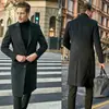 Ropa de hombre de alta rotación en stock: abrigo largo británico para hombre transfronterizo, abrigo de lana de manga larga, abrigo de lana de otoño e invierno