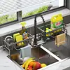 Soporte para Esponja de Cocina al por Mayor Gris Pistola Estante de Almacenamiento para Artículos de Limpieza del Baño Multifuncional para Fregadero Estante Drenante de Bola de Alambre de Acero