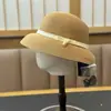 Sombrero de Paja Estilo Hepburn con Lazo para Mujer, Elegante y con Estilo, Sombrero de Pescador de Paja Protector Solar, Sombrero de Sol Estilo Vacaciones en la Playa