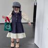 Set de Blusa de Puño a Bloques de Color para Niñas, Chaleco y Vestido 2026 Otoño Nuevo Conjunto Casual de Tres Piezas para Niños