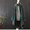 Camisa Xadrez Transfronteiriça para Mulheres, Roupa de Proteção Solar para Primavera e Verão, Jaqueta Fina Solta Retrô Estilo Coreano, Camisa Artística de Algodão e Linho Estilo Hong Kong