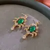 Brincos e Colar de Gota com Cravação de Diamantes Estilo Palácio Francês Corrente de Clavícula de Luxo Leve Alta Qualidade Conjunto de Joias Versátil da Moda para Mulheres