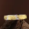 Ciervo Dorado Rey Plata Pura 999 Plata Lisa Palabras Auspiciosas Nubes Chapadas en Oro Fénix Peonía Estilo Chino Nuevo Versión Ancha Pulsera de Plata Pura para Mujer