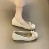 Zapatos de Salón Individuales Franceses para Mujer Mary Janes Punta Redonda Aumento Oculto de Altura Moño Nuevo Slip-on Suave 4cm 2026 Ligeros