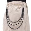 Amazon nueva moda personalizado remache cadena de pantalón multicapa con cuentas cadena de pantalón multicolor genial accesorios versátiles