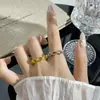 Taladro Geométrico Producto Nuevo Minimalista Diseño de Rombos Estrella Rota Anillo Abierto Versátil para Mujer Pequeño de Nicho Simple Anillo Abierto para Mujer