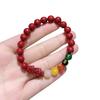 Pulsera de Pixiu de Arena de Cristal de Cinabrio Dios de la Riqueza de Cinco Vías para el Año de Nacimiento, Pulsera Pixiu Atractora de la Fortuna para Hombres y Mujeres