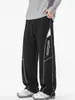 Pantalones rectos de punto gofrado con costuras de contraste para hombre ACU, nuevos pantalones anchos casuales de tendencia de marca para otoño/invierno 2026, pantalones curvos