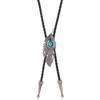 Cross-border New Hot Turquoise Flower Polo Tie Alloy Pingente Tie Bolo Tie Vintage Colar