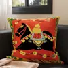 Cojín Decorativo Festivo Rojo para Sofá para el Año del Caballo, Decoración de Año Nuevo con un Toque de Lujo, Cojín de Dormitorio, Cojín para el Respaldo, Cojín Lumbar con Relleno