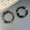Nuevo Pulsera de Cuentas Estilo Chino Agrietadas por el Hielo con Bendiciones Celestiales, Alto Valor Estético, Diseño de Anillo Giratorio, Pulsera de Lujo Ligero para Pareja Estudiante Venta al por Mayor