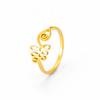Venta caliente transfronteriza, anillo de flor geométrica de corte de acero de titanio, personalizado, simple, de acero inoxidable, para hombres y mujeres, fábrica de anillos al por mayor