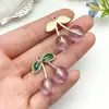6 Resina Fruta Tridimensional Colgante Cereza Grande Hecho a Mano DIY Llavero Bolsa Collar Accesorios de Joyería para Mujer