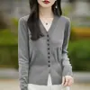 Colección Otoño 2026 Suéter de Punto para Mujer Cárdigan de Cuello en V Suéter para Mujer Abrigo Suéter de Felpa de Terciopelo Andy Estilo Coreano Venta al por Mayor Dropshipping