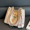 Bolsa de Celebridade da Internet Feminina 2025 Nova Bolsa de Ombro Transversal Tecida da Moda Feminina Inverno Bolsa Tote Casual Tecida Bolsa de Mão