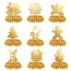 Decoraciones para fiestas temáticas navideñas de productos transfronterizos, abanico de papel de hombre de jengibre, adornos de panal para mesa, hechos a medida