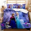 Kit de Ropa de Cama con Estampado Digital 3D de Animación Frozen para Niñas, Juego de Tres Piezas