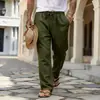 2026 Moda Casual Amazon Holgados de Hombre Verano Transpirables Pantalones Largos Playa Pierna Recta Color Sólido Mayoreo