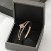 Nova Pulseira Aberta Europeia e Americana Trevo de Quatro Folhas da Sorte Aço Titânio Pulseira Pulseira Moda Feminina Ouro Rosa Pulseira Atacado