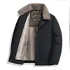 Venta al por mayor de invierno Ropa para papá de mediana edad y ancianos Casual de negocios Cuello de gamuza Abrigo de algodón Moda masculina Versátil Informal Chaqueta de algodón Hombre