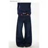 Jeans con Estampado de Bandera Retro Americano Sentido del Diseño Hombres y Mujeres Primavera y Otoño Nuevos Holgados Rectos Pierna Ancha Casual Pantalones Largos