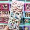 Scrunchie Infantil Tendência Fofo Formato de Estrela Floral de Cereja Preenchido com Algodão Flor de Cinco Pétalas Prendedor de Cabelo para Menina