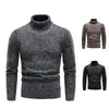 Malha de Gola Alta Grossa de Veludo Masculina Outono e Inverno Transfronteiriça Moda Europeia e Americana Masculina Suéter de Manga Longa Malha Base Quente