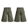 Pantalones Cropped Rectos con Dobladillo Dividido y Botones para Hombre, Nuevo Estilo de Verano con Bolsillos, Corte Holgado, Pantalones Versátiles Casuales de Longitud Media para Mujer, Modernos