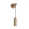 Lámpara de pared vintage estilo japonés para mesita de noche de dormitorio, estilo wabi-sabi de mediados de siglo, travertino amarillo artificial, lámpara de pared decorativa ambiental para estudio y lectura