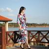 Vestido cruzado de playa para mujer, corte ajustado, cintura alta, Pg Dvf, Estación Europea 2025, Verano, Nuevo Estilo