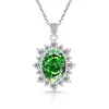 Transmisión en Vivo Más Vendido Collar Huevo de Paloma Gigante con Corte Flor de Hielo de Piedra Preciosa con Deslumbrante Colgante Girasol de Diamante de Alto Carbono, Disponible para Dropshipping