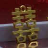 Cor de retenção de liga feliz palavra por atacado jóias de casamento duplo palavra feliz banhado a ouro pingente noiva grupo festivo pingente decorativo diy