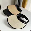 Sombrero de Sol Nuevo Estilo Coreano de Verano, Sombrero con Visera de Goma Negra, Sombrero de Sol para Proteger la Cara, Sombrero de Paja de Moda y Versátil para Mujer
