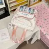 Linda Mochila Escolar de Secundarias con Lunares y Gato para Niñas, Mochila de Gran Capacidad para Estudiantes de Preparatoria, Estilo Fresco Bolsa Ita para Chicas, Bolsa para Muñecos
