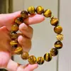 Otoño e Invierno Maillard Natural Fino Ojo de Tigre Amarillo Torre Cristal Blanco Cristal Ágata Pulsera Pulsera Auténtico Soporte Reinspección