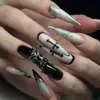 Uñas Portátiles de Estilo Europeo y Americano Más Vendidas, Cortas, Medianas y Largas con Puntos y Diamantes, Parches de Uñas Removibles, Diseños Se Pueden Diseñar con Fotos y Muestras