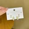 Juego Exquisito de Cuidado de Orejas de Cobre Micro-Incrustado con Aguja de Plata S925, Aretes Pequeños de Tuerca, Aretes de Tuerca de Perlas Elegantes Versátiles de Nicho a la Moda para Mujeres