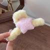 Horquilla de estrella de cinco puntas de peluche para mujer, clip de pico de pato con estrella de dopamina Y2G, horquilla peluda con flequillo lateral, accesorios para el cabello
