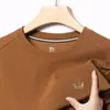 Moletom masculino popular de alta qualidade para primavera e outono com bordado, gola redonda, camiseta de manga longa, top base casual de negócios masculino