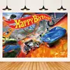 Transfronterizo Nuevo Amazon Hot Wheels Fotografía Fondo de Carrera Tela Decoración Fiesta de Cumpleaños Pancarta Cortina Hot Wheels