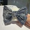 Nova Primavera Clip Lantejoulas Denim Bow Hairpin High Sense Niche Back Head Hairpin Moda Acessórios de Cabelo Elegantes