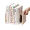 Soporte para libros de escritorio para estudiantes, amortiguador de rebote, anti-vuelco, estantería, caja de almacenamiento de escritorio con soporte para libros retráctil, tope para libros de escritorio